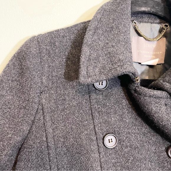 J Crew Stadium Cloth by Nello Gori Grey Wool Blend Peacoat Size 6 - Picture 10 of 16